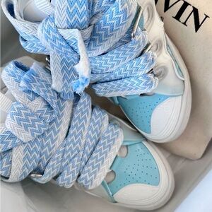 Lavin Blue and White High-Top Sneakers